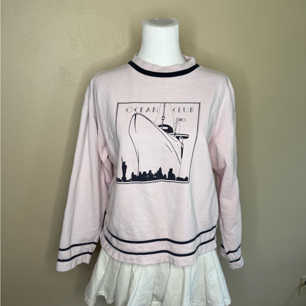 Vintage Cambridge SportsClub Ocean Pink Crew Neck Sweater
